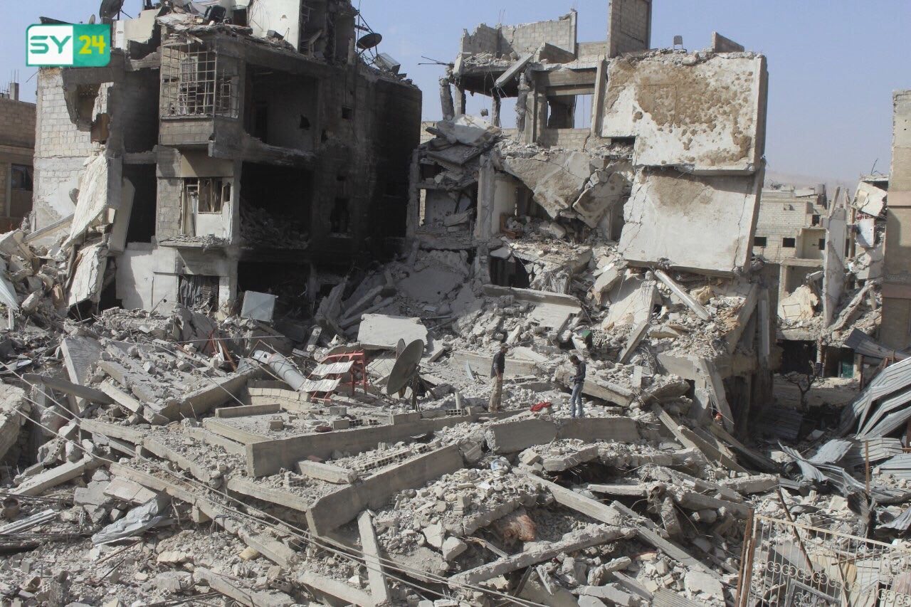 الدمار الذي خلفه قصف النظام على الغوطة