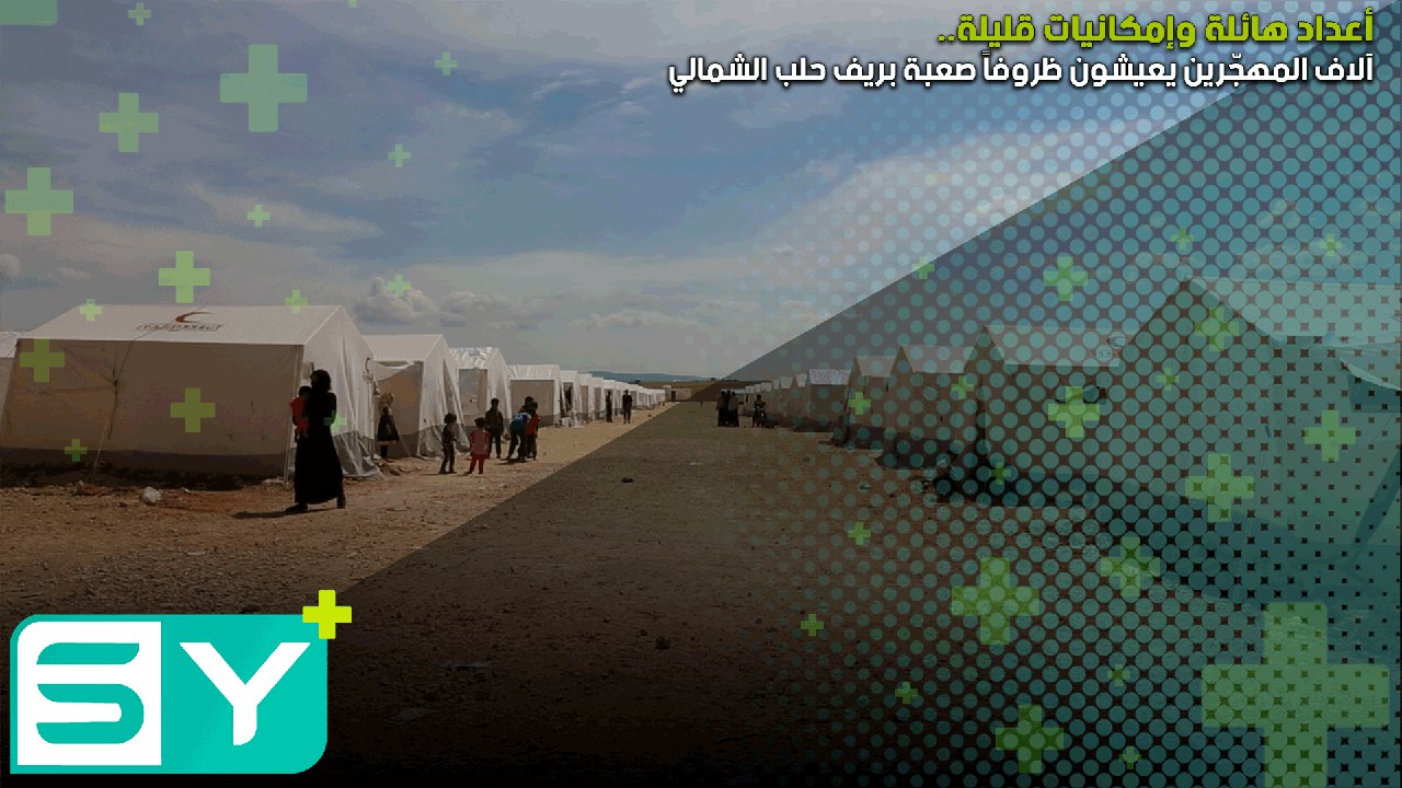 أعداد هائلة وإمكانيات قليلة.. آلاف المهجّرين يعيشون ظروفاً صعبة بريف حلب الشمالي