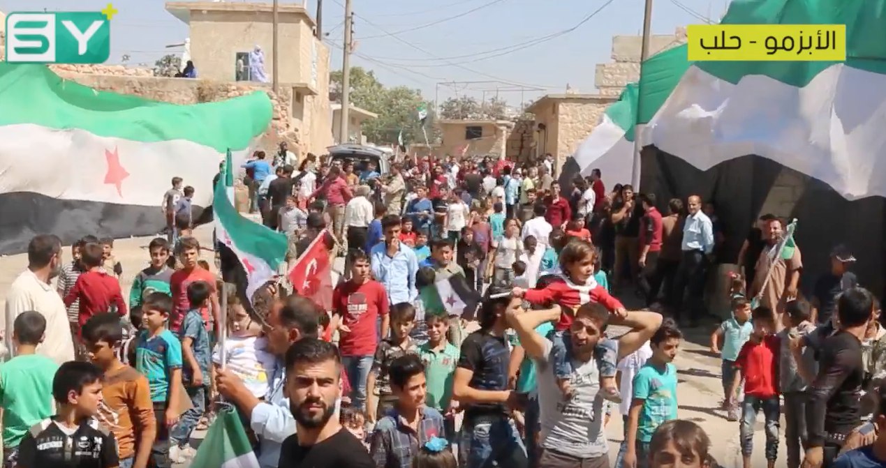 الأهالي والمهجّرون في بلدة الأبزمو بريف حلب.. 8 سنوات وثورتنا مستمرة