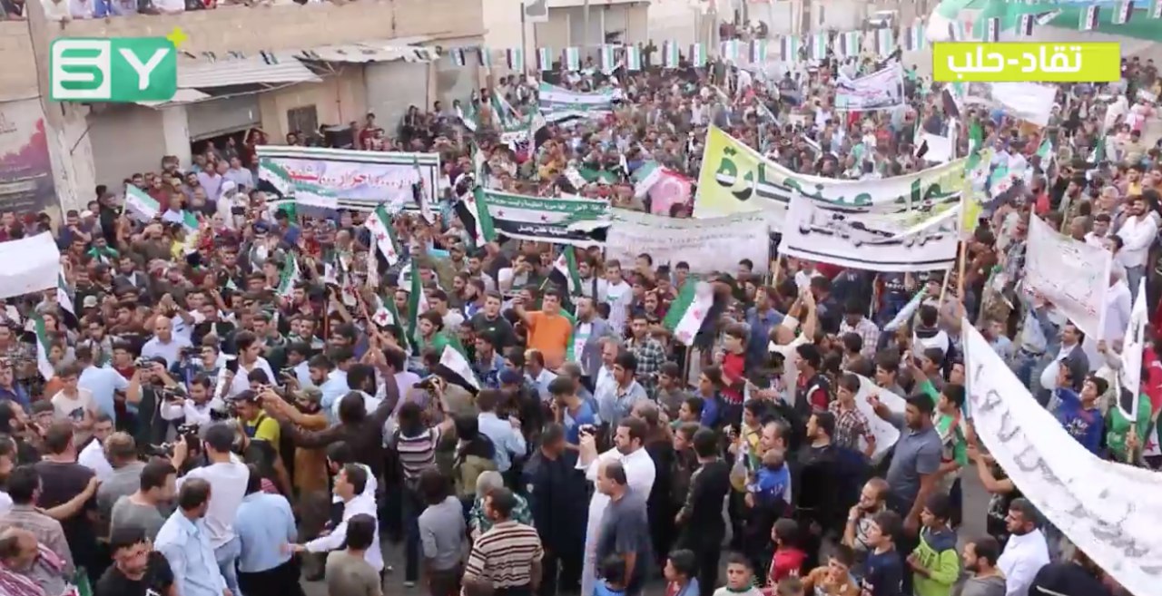 “الأسد وروسيا وجهان لعملة واحدة”.. من مظاهرة تقاد بريف حلب