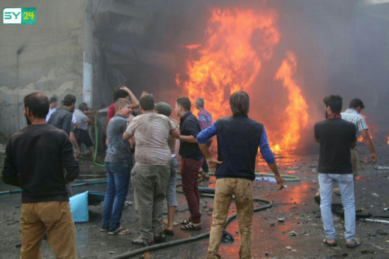 قتلى مدنيون بانفجار وسط المنطقة الصناعية في مدينة إعزاز