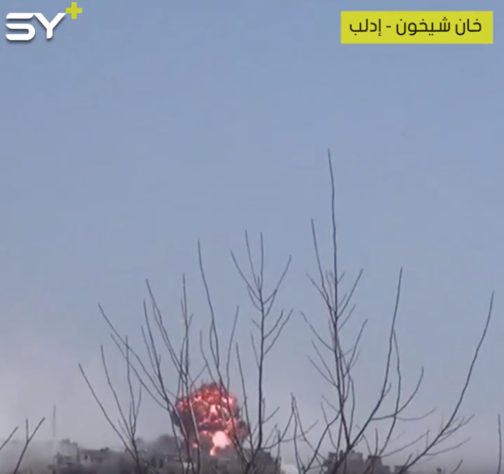 مجزرة جديدة يرتكبها النظام السوري في مدينة خان شيخون بريف إدلب ضحيتها 5 مدنيين وعدد من الجرحى