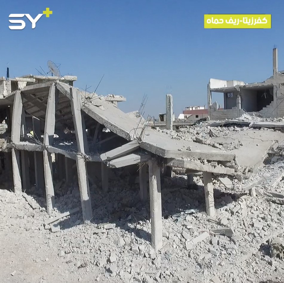 بلدة حزارين بإدلب ومدينة كفرزيتا بريف حماة.. خاويتان على عروشهما بسبب القصف المكثف للنظام