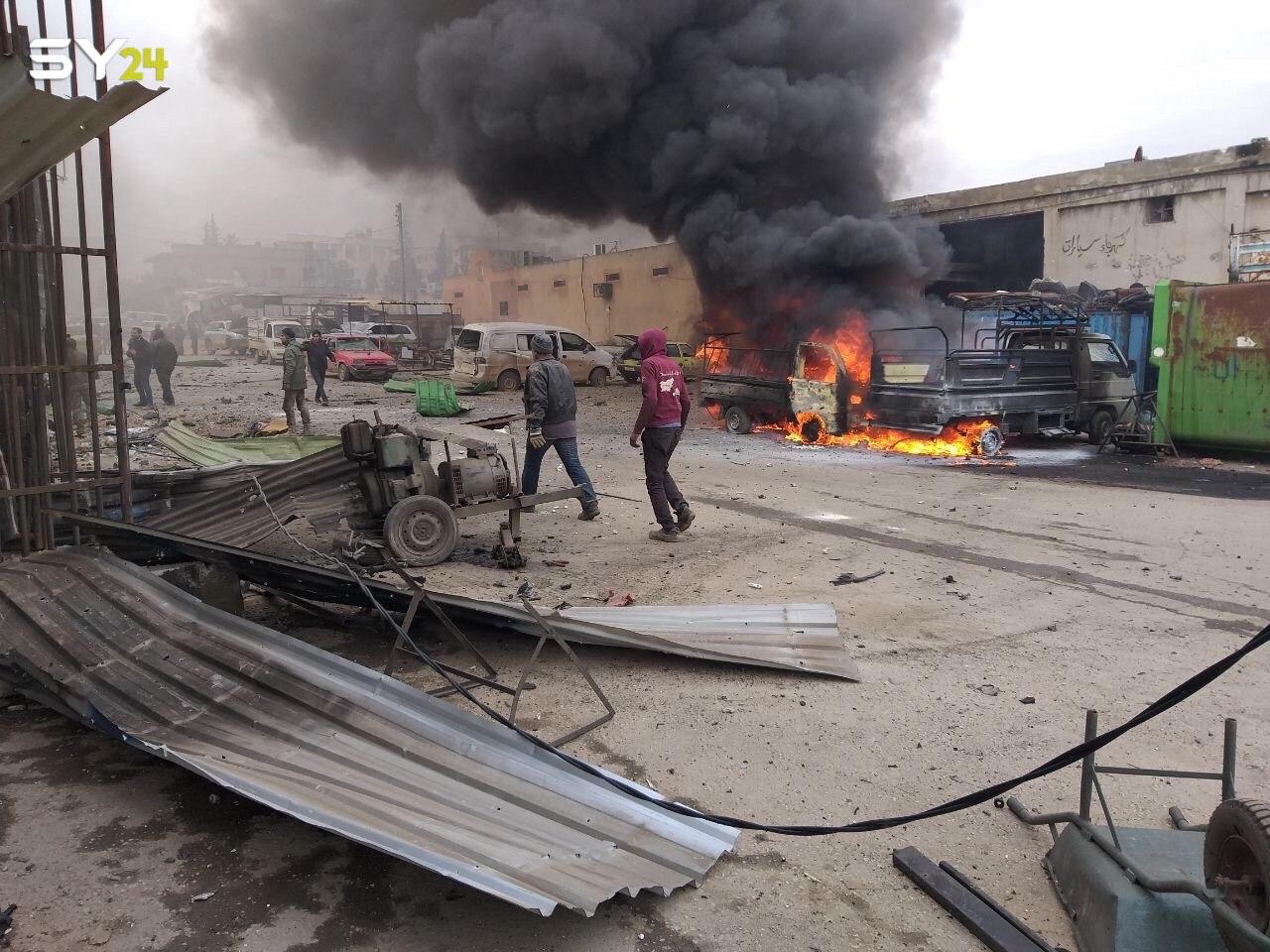 الحربي الروسي يرتكب مجزرة مروعة في ريف حلب ضحاياها مدنيون