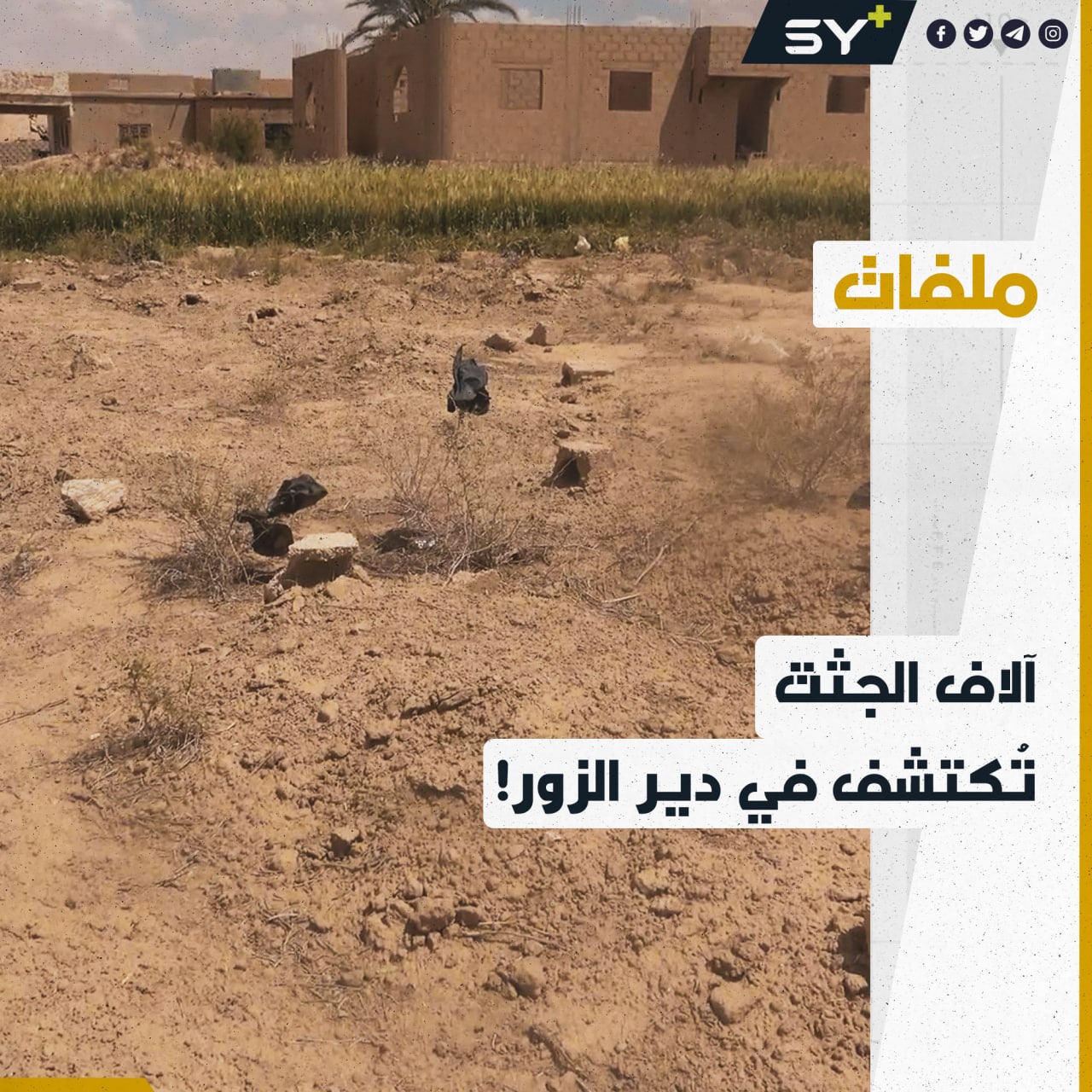 6 آلاف جثة مدفونة في مقابر جماعية يعثر عليها سكان الباغوز نتيجة الروائح المنبعثة وتفشي الأمراض