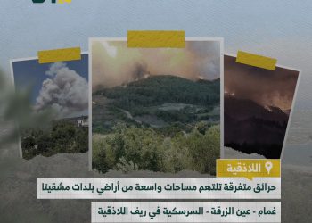 الحرائق تلتهم مساحات واسعة من أراضي اللاذقية