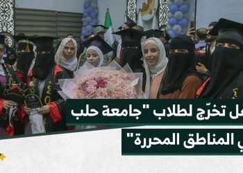حفل تخرج لطلاب “جامعة حلب في المناطق المحررة” في مدينة أعزاز، تضمنت هذه الدفعة 1249 طالباً وطالبة من كليات ومعاهد مختلفة.