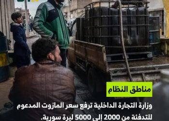 النظام يرفع أسعار وقود التدفئة لأكثر من الضعف