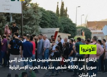 ارتفاع عدد النازحين الفلسطينيين من لبنان إلى سوريا