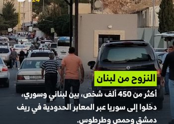 تزايد عدد النازحين من لبنان إلى سوريا