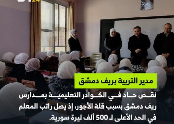 تدهور الأجور يفاقم أزمة التعليم في ريف دمشق