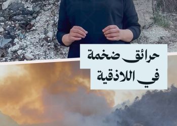 اندلاع حرائق في عدة قرى وبلدات باللاذقية والدفاع المدني يعمل على السيطرة عليها.