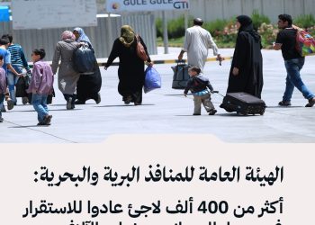 عودة أكثر من 400 ألف سوري عبر المنافذ الحدودية
