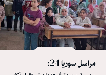 مراسل سوريا 24: مدرسة وحيدة في عندان تستقبل أكثر من 1500 طالب دون كوادر كافية.