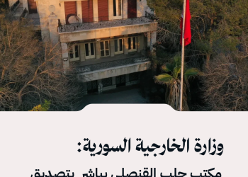 وزارة الخارجية السورية: مكتب حلب القنصلي يباشر  بتصديق الوثائق المُصدَّقة من القنصلية التركية