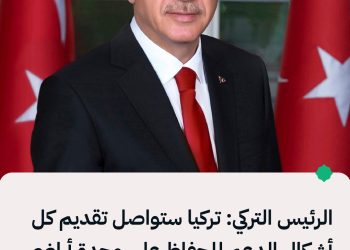 الرئيس التركي: تركيا ستواصل تقديم كل أشكال الدعم للحفاظ على وحدة أراضي سوريا