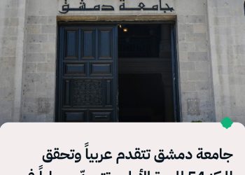 جامعة دمشق تتقدم عربياً وتحقق المركز 54 للمرة الأولى وتتصدّر محلياً في تصنيف 2025