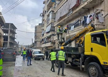 حلب: إعادة التيار الكهربائي إلى 50% من حي الأشرفية